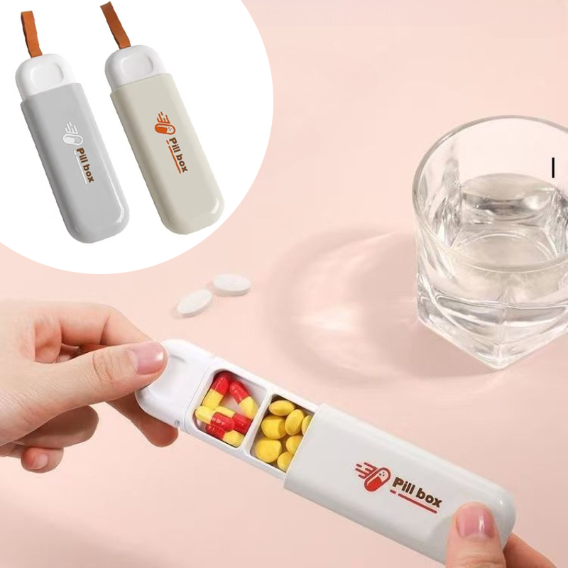 Health & Wellness Unlimited - 持ち運び可能な、カラフルな3つの仕切り付きの薬ケース。健康管理用の収納ケース、ピルケース、分割ケースとして。旅行用にも最適で、コンパクトで持ち運びが簡単。
