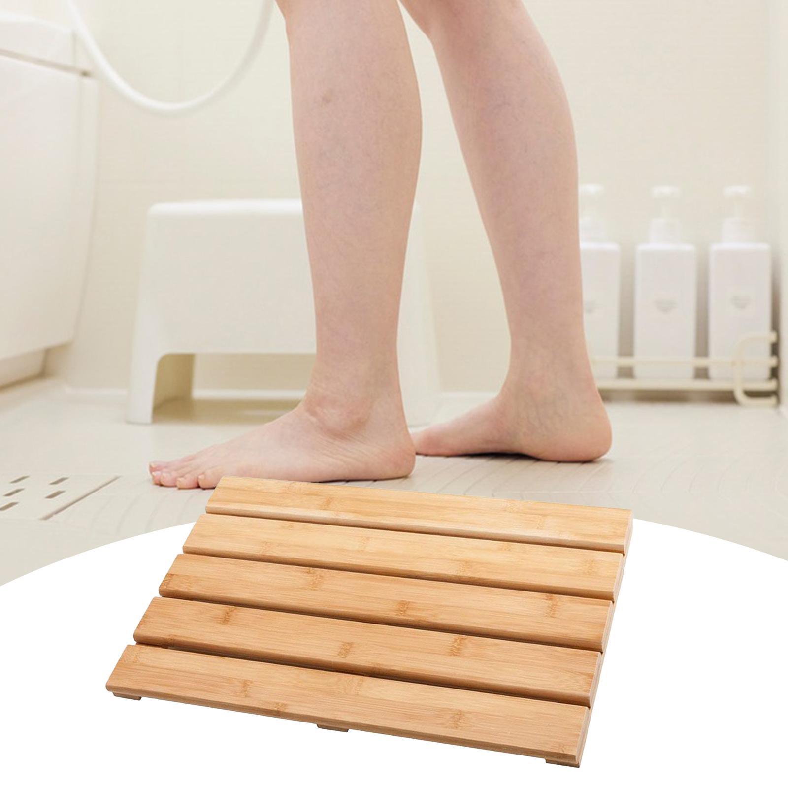 竹製バスマット おしゃれ 頑丈 防水 多用途 高さのある お - Bamboo Bath Mat のレビューと価格