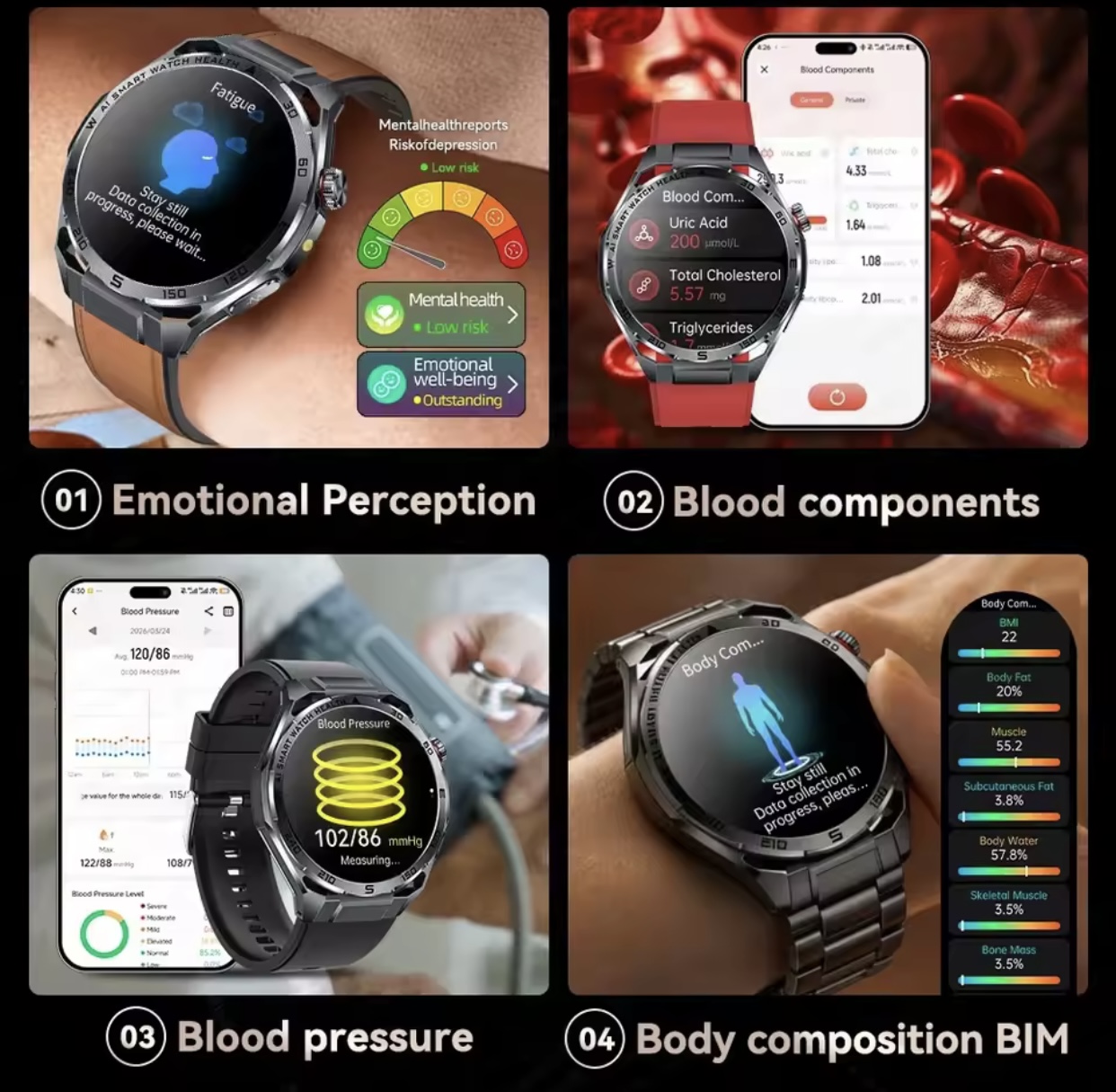医療用ECGウォッチ2026 AI医療スマートウォッチ 血中 - Health Wellness Bracelet のレビューと価格